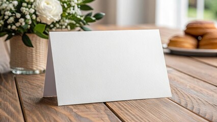 White Blank Paper Table Card.