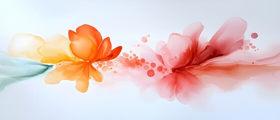 Obraz premium Delicate floral watercolor painting artistic studio abstract art calm environment close-up view nature-inspired concept