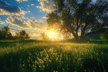 Obraz premium Victorville. Idyllic Landscape of Joshua Trees Under the Californian Sun