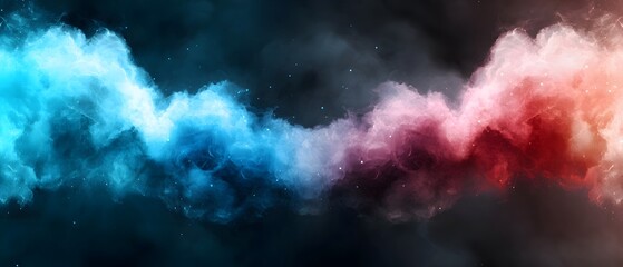 Dynamic colorful smoke waves in abstract background visual art digital design dark environment creative perspective