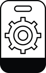 A phone with a gear on it