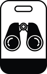 A black and white image of two binoculars