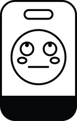 A black and white drawing of a face with a frowning expression