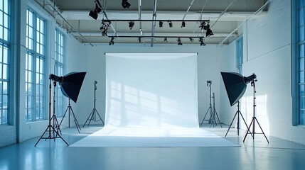 Minimalist studio setup with clean design and soft lighting, embodying modern simplicity and focus.
