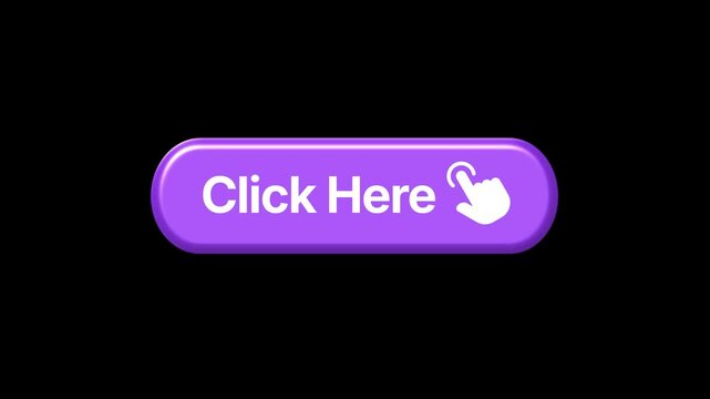 3d Click Here Button Animation - Interactive UI Call-to-Action Motion Graphic
