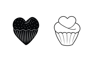 Heart shaped cupcake designs, Valentines Day bakery, sweet treats, love