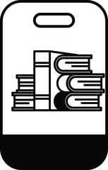 A phone case with a stack of books on it