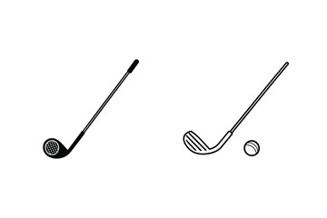 Golf Club Icons Driver, Iron, Ball, Sport, Equipment, Game, Swing, Tee, Fairway, Putting