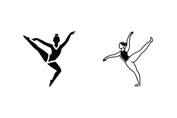 Elegant Ballerina Silhouettes Dance, Grace, Posture, Flexibility, Art