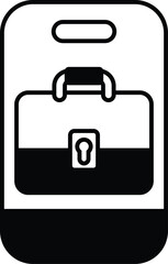 Obraz premium A black and white image of a briefcase with a keyhole