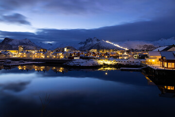 Svolvaer, Lofoten, Norwegen, im Winter