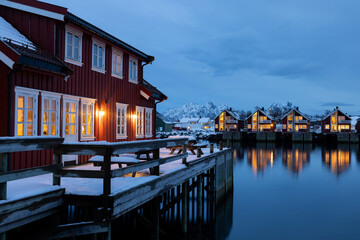 Svolvaer, Lofoten, Norwegen, im Winter