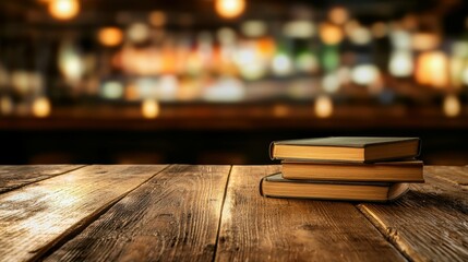 Exploring storytelling through books in a cozy bar environment rustic setting warm ambiance inviting atmosphere