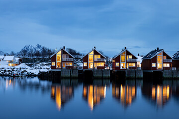 Svolvaer, Lofoten, Norwegen, im Winter