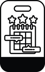 A phone with a calendar and stars on it