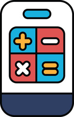 Fototapeta premium A calculator with a red, blue and white design