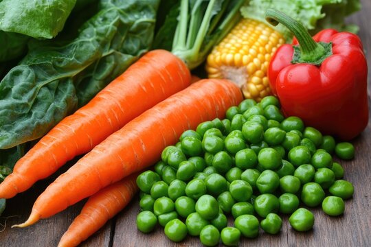 Zeaxanthin Structure in Fresh Vegetable Sources with Lutein. Carotenoid Carrot, Peas, Corn, Pepper and Lettuce