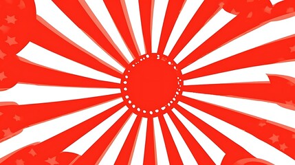Fototapeta premium Abstract Red And White Rising Sun Design