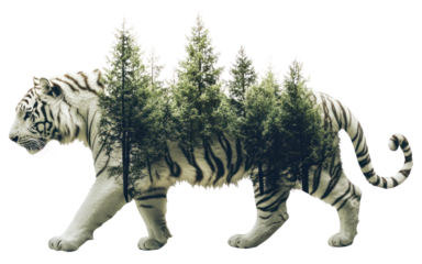 PNG White tiger with trees photography wildlife exposure.