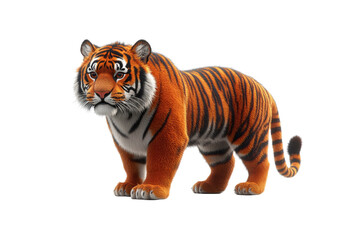 Obraz premium Majestic Bengal Tiger Standing on Transparent background - 3D Render
