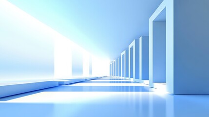 Obraz premium Abstract Blue Architectural Corridor