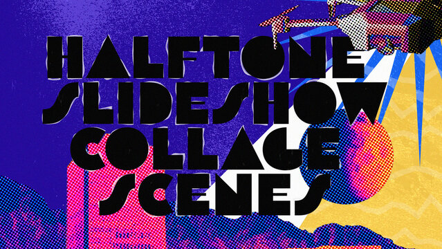 Halftone Slideshow Collage Scenes