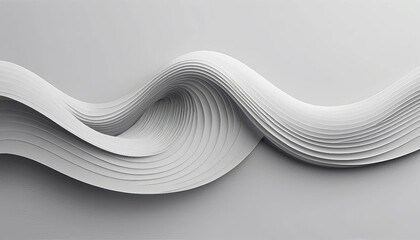 smooth, flowing design featuring layered white paper waves creates sense of elegance and tranquility. gentle curves and soft shadows evoke modern aesthetic, perfect for minimalist decor
