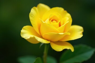Solitary yellow rose, vibrant petals, close-up view , blossom, background