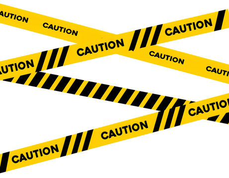 Danger, caution and warning tapes. Black and yellow police stripe border. Crime scene. vector illustration.