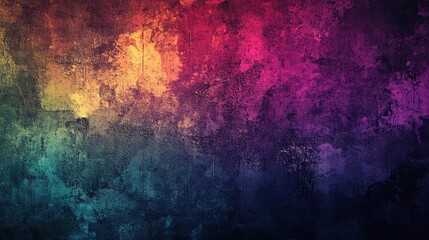Vibrant Grunge Art Wall with Gradient Lighting, Abstract and Textured Design
