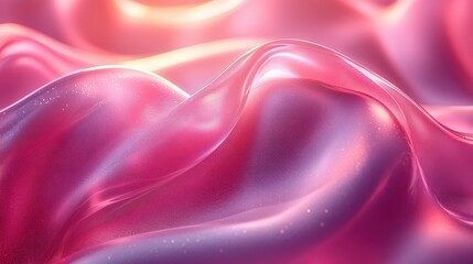 Fototapeta premium Soft Glowing Pink Fabric Waves in Dreamy Light and Texture