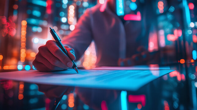 Homme d'affaires approuvant un document en ligne