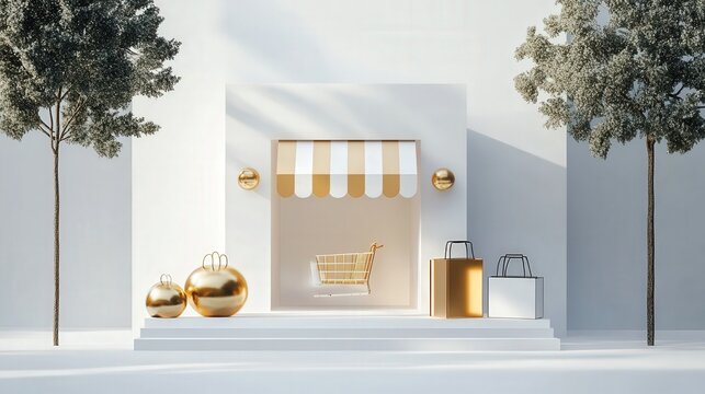 Modern Minimalist Shopping Store Front Design
