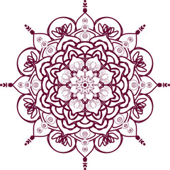 Circular pattern in the form of a mandala. Henna tattoo mandala. Mehndi style. Decorative pattern in oriental style. Coloring book page.