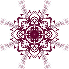 Circular pattern in the form of a mandala. Henna tattoo mandala. Mehndi style. Decorative pattern in oriental style. Coloring book page.