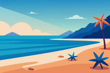 The summer beach panorama background 