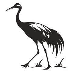 Crane silhouette black vector
