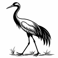 Crane silhouette black vector