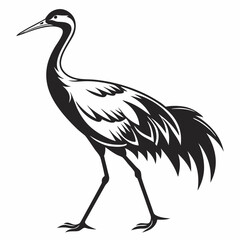 Crane silhouette black vector