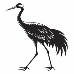 Crane silhouette black vector
