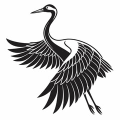 Crane silhouette black vector