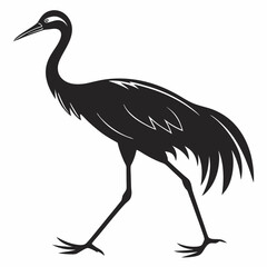 Crane silhouette black vector