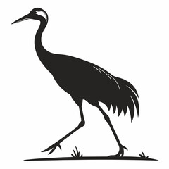 Crane silhouette black vector