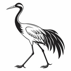 Crane silhouette black vector