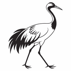 Crane silhouette black vector