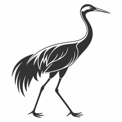 Crane silhouette black vector