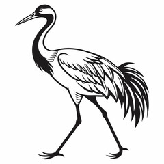 Crane silhouette black vector