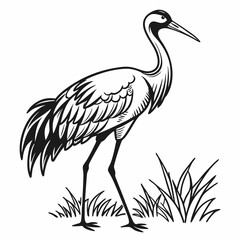 Crane silhouette black vector