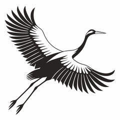 Crane silhouette black vector
