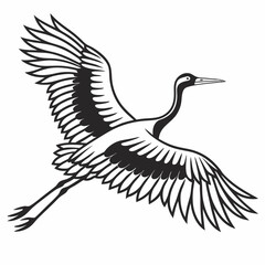 Crane silhouette black vector